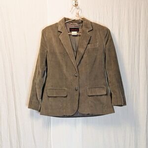 Vintage Collections Gray Corduroy Blazer Womens Fully Lined Misses Size 8